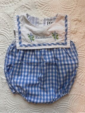 Boys bubble “He is Risen” Posh brand 24mo
